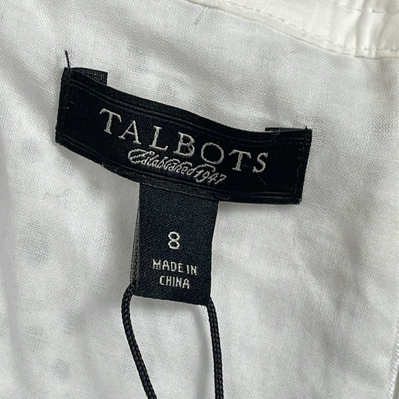 NWT Talbots Eyelet Embroidered Sheath Shift Dress Coastal Sleeveless Sz 8 - Picture 5 of 10